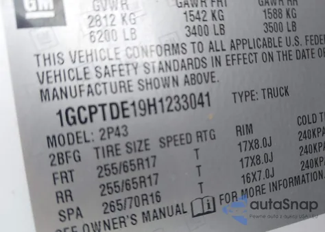 2017 Chevrolet Colorado Z71 from USA, damaged, VIN 1GCPTDE19H1233041
